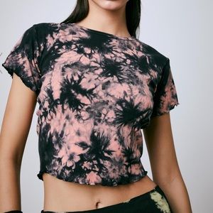 🪄✨🩷🖤SOLD🖤🩷✨NWT Tie Dye Black&Pink Baby t Shirt Cropped